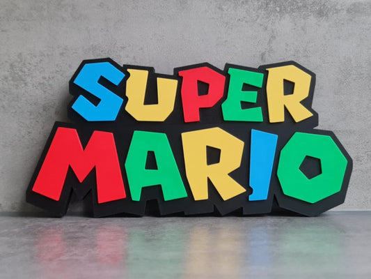 Super Mario Logo 3D Printed Sign 12INCHES