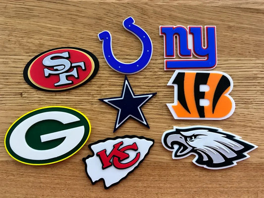 NFL Inspired Football Wall Art – 3D Printed Fan Gear-- ALL 32 TEAMS (14" SIGN)