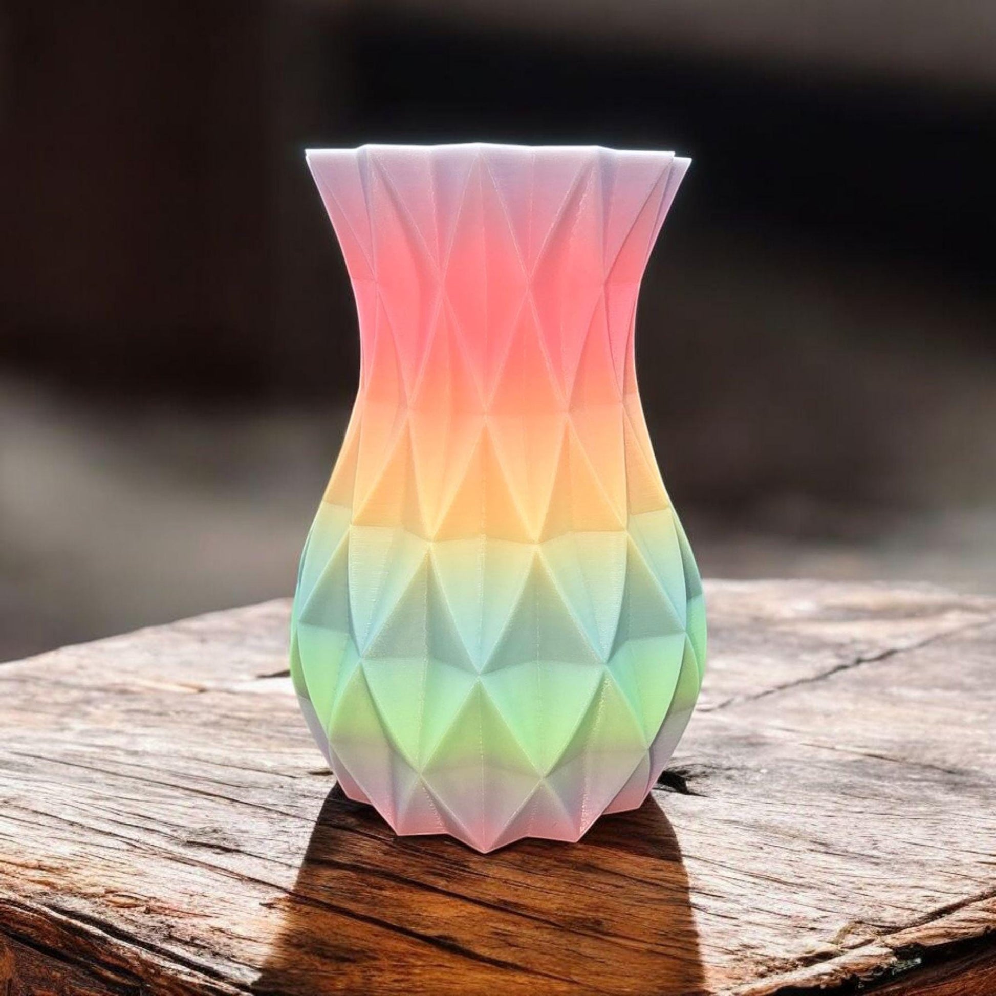 Rainbow Glow in the Dark Vase 3D Printed Decoration