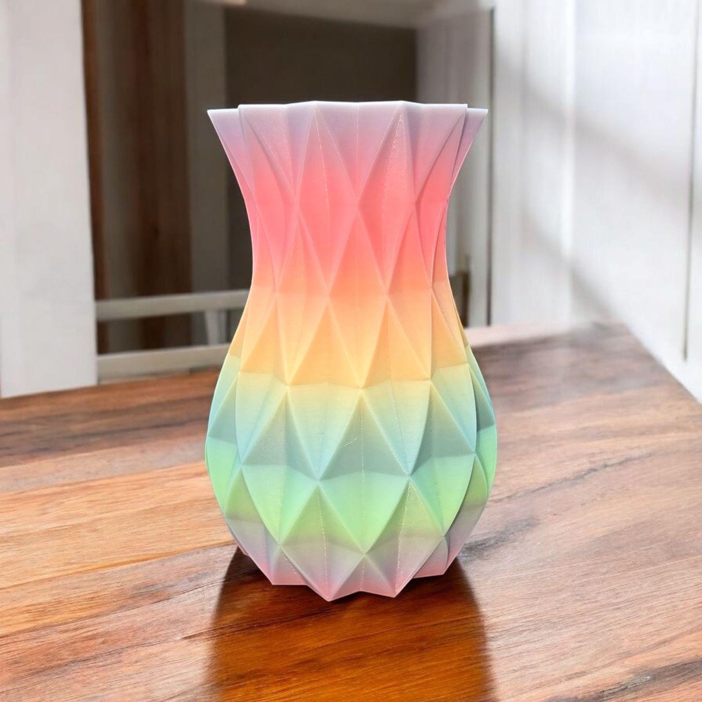 Rainbow Glow in the Dark Vase 3D Printed Decoration