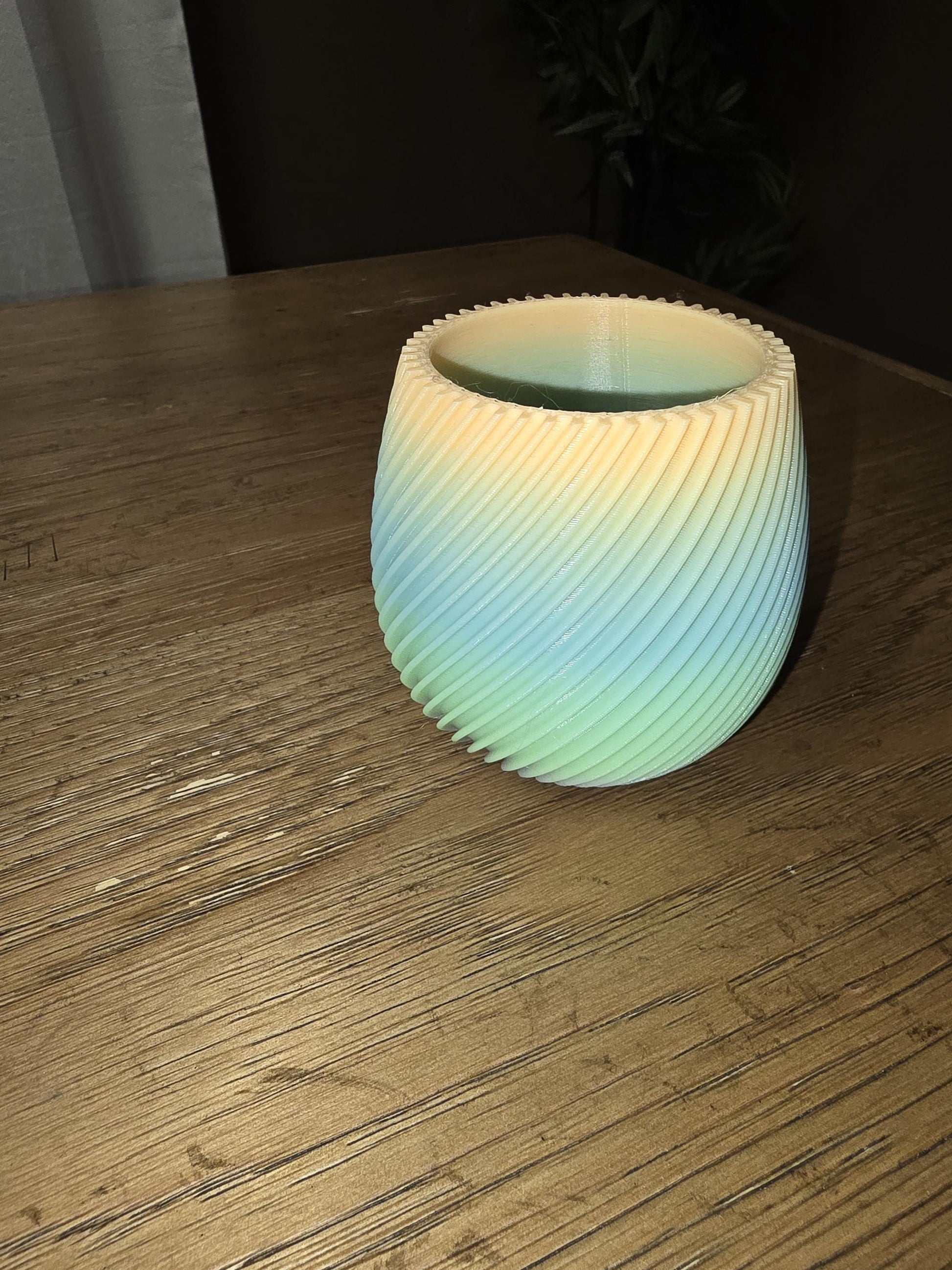 Rainbow Glow in the Dark Vase 3D Printed Decoration