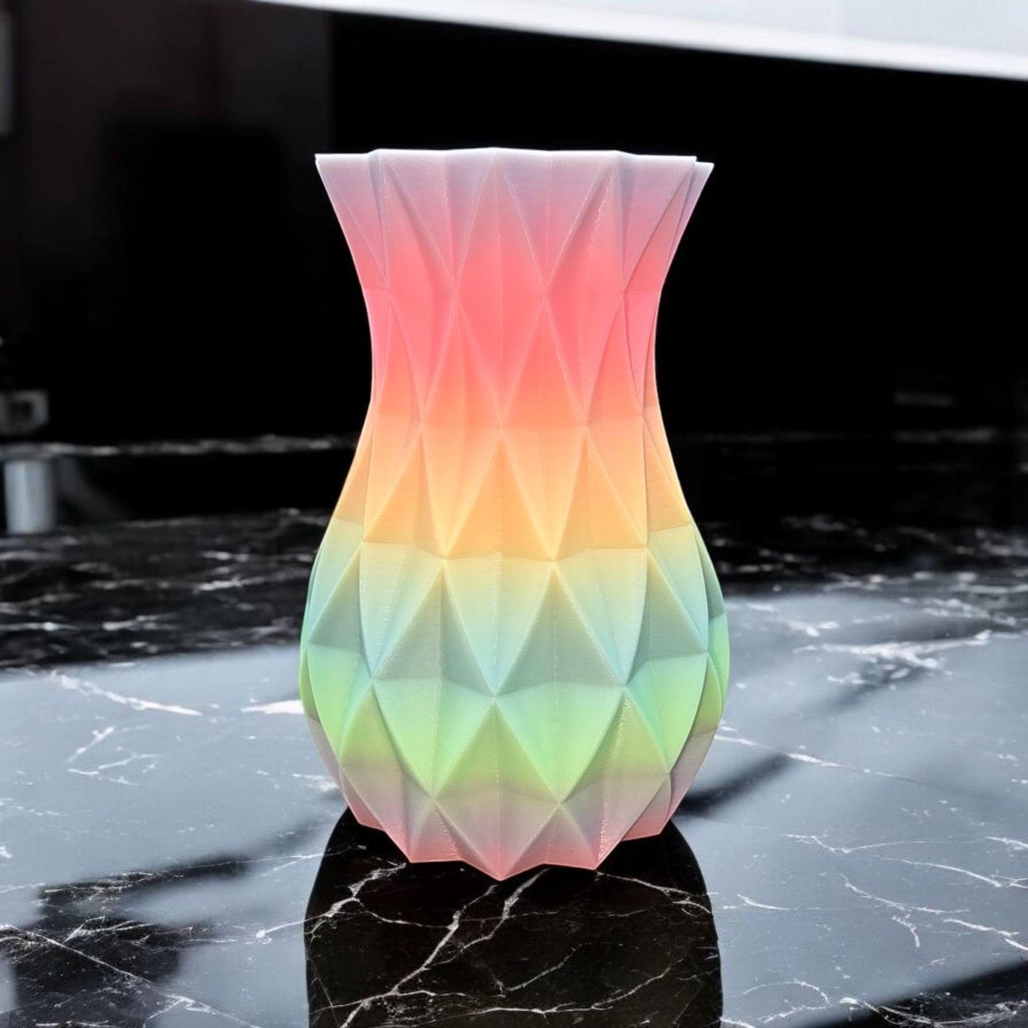 Rainbow Glow in the Dark Vase 3D Printed Decoration