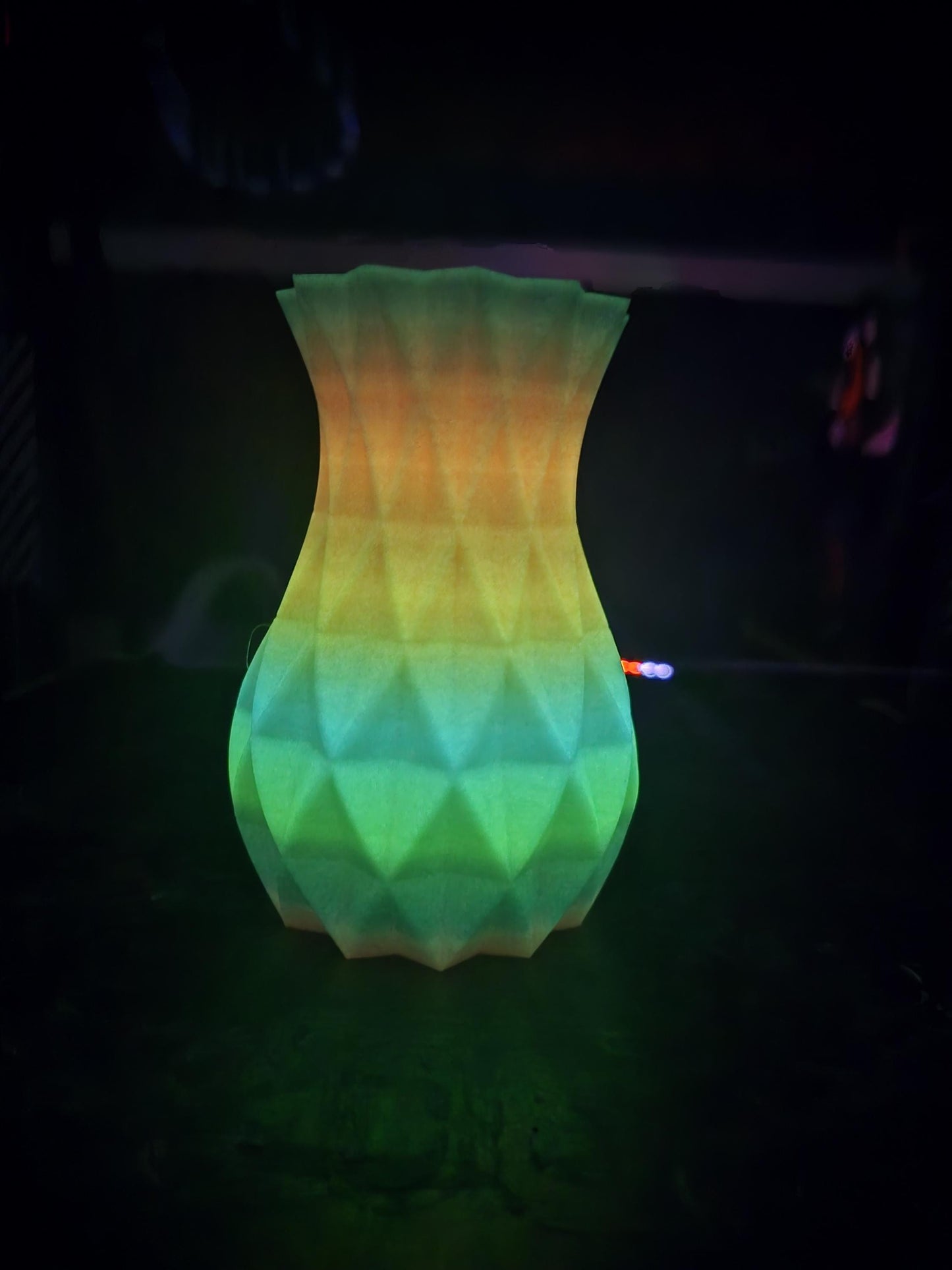 Rainbow Glow in the Dark Vase 3D Printed Decoration