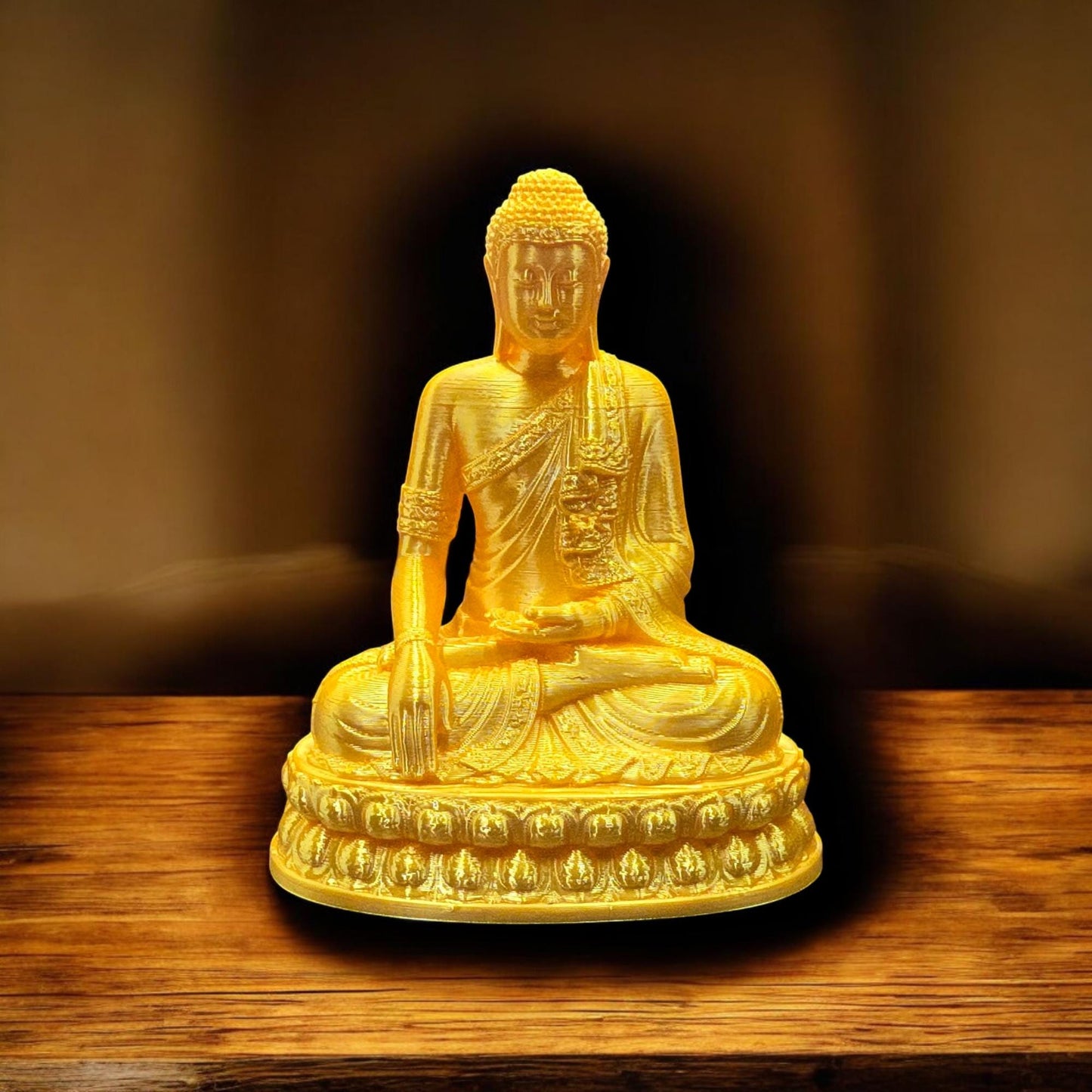 Gold Buddha Decoration 3D Printed