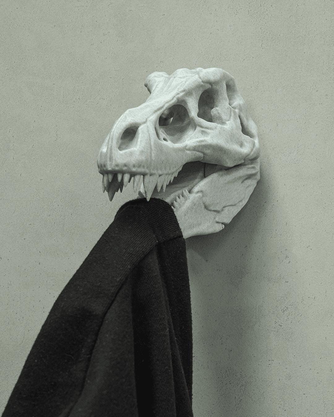 3D Printed T-Rex Dinosaur Skull Fossil Home Decoration Coat Hanger