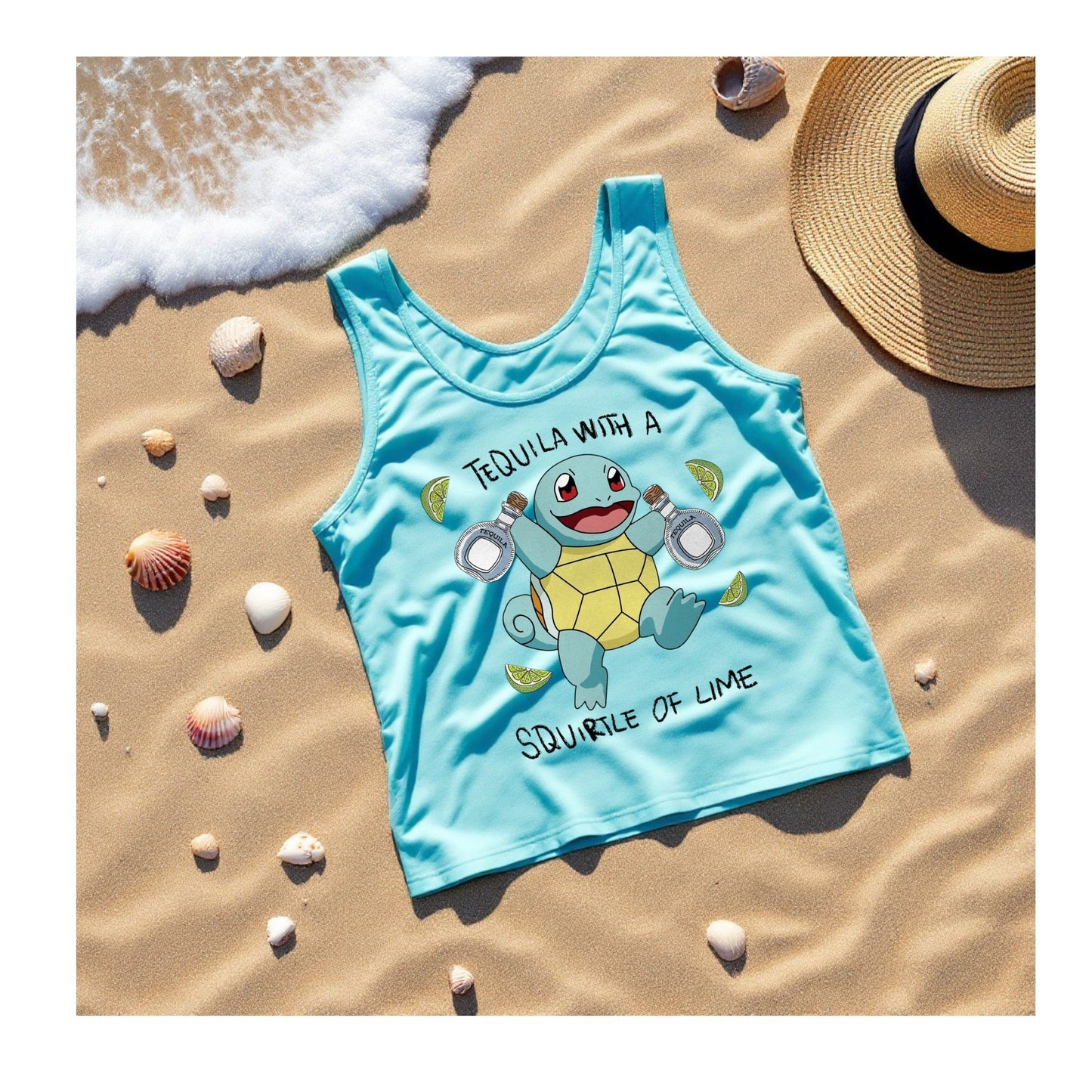 Poke' Squirtle Tequila Tank Top Shirt
